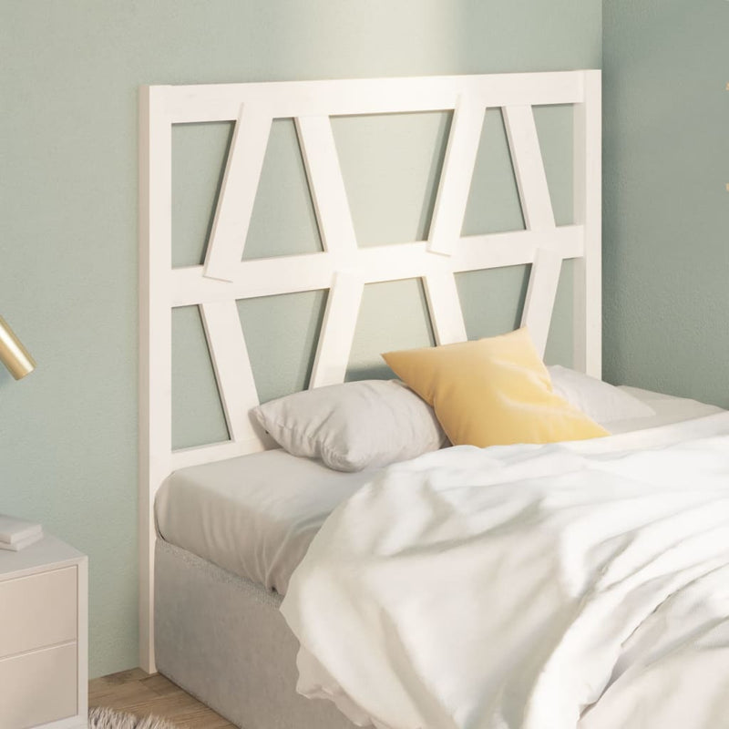 Bed Headboard White 96x4x100 cm Solid Wood Pine