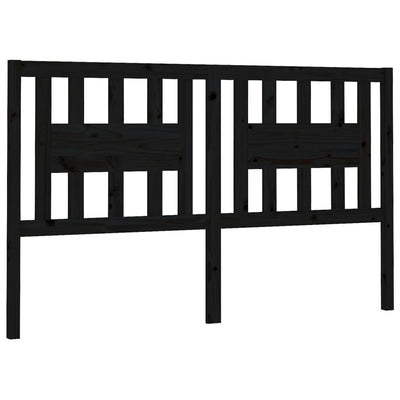 Headboard Black 156 cm Solid Wood Pine