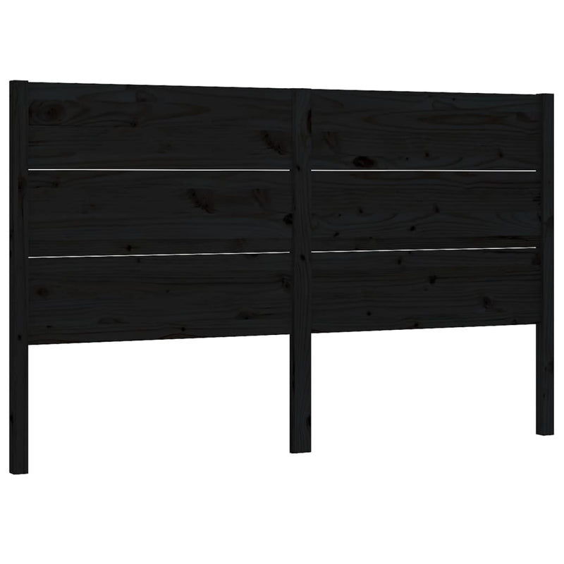 Headboard Black 141 cm Solid Wood Pine