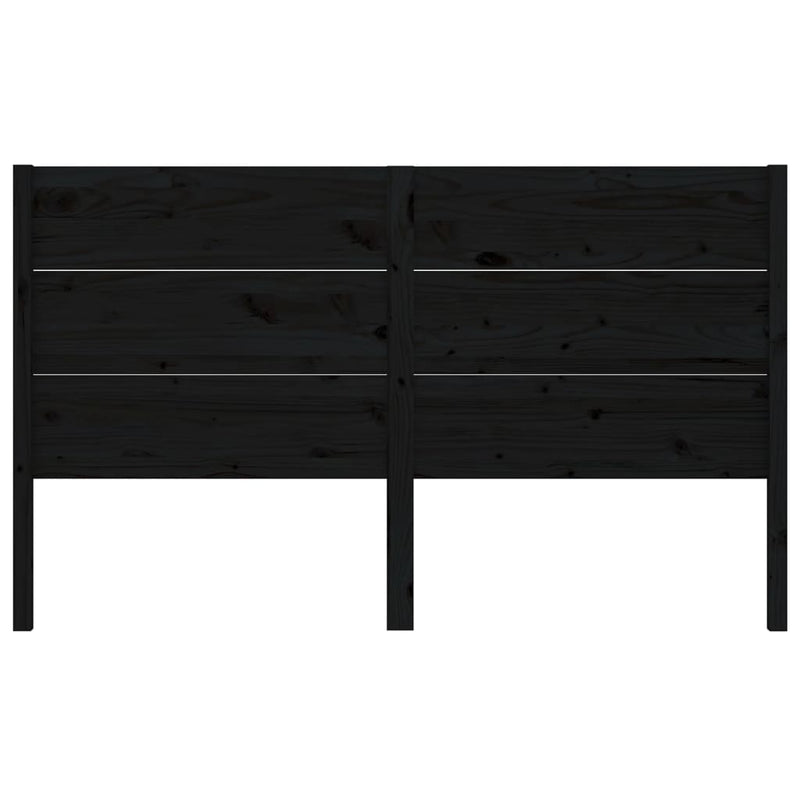 Headboard Black 141 cm Solid Wood Pine