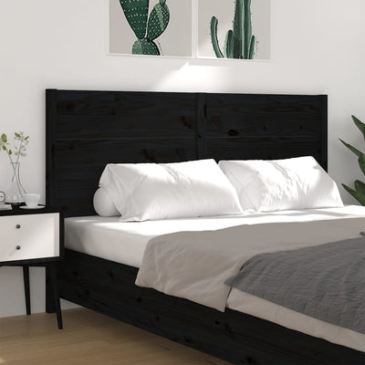 Headboard Black 141 cm Solid Wood Pine