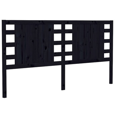 Headboard Black 141 cm Solid Wood Pine