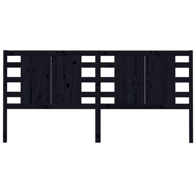 Headboard Black 141 cm Solid Wood Pine