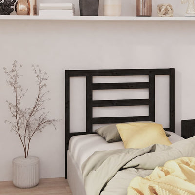 Bed Headboard Black 96 cm Solid Wood Pine