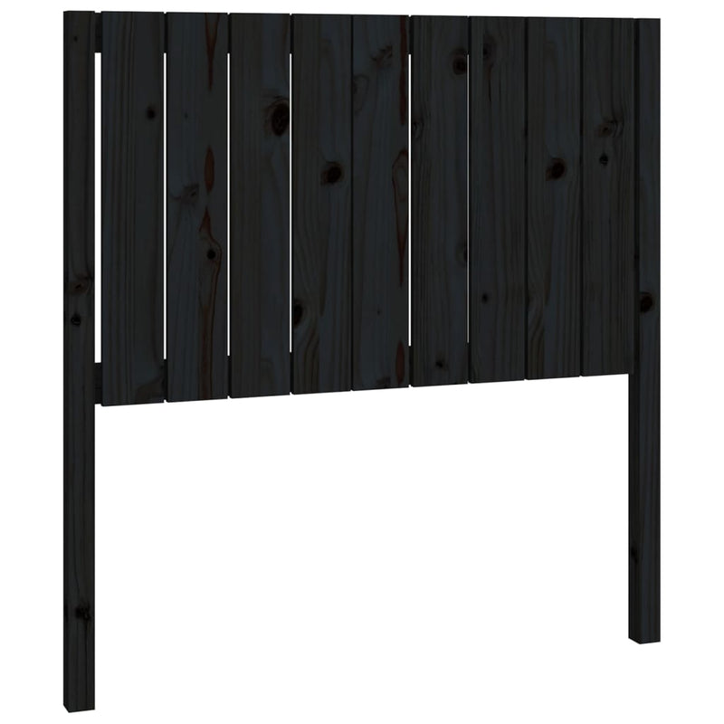 Bed Headboard Black 95.5 cm Solid Wood Pine