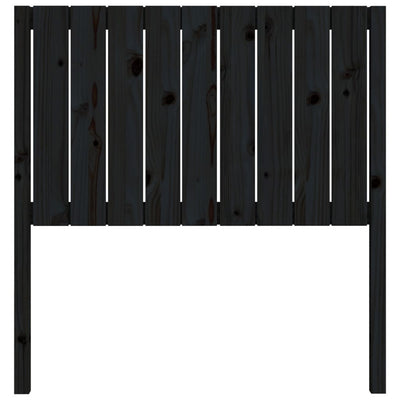 Bed Headboard Black 95.5 cm Solid Wood Pine