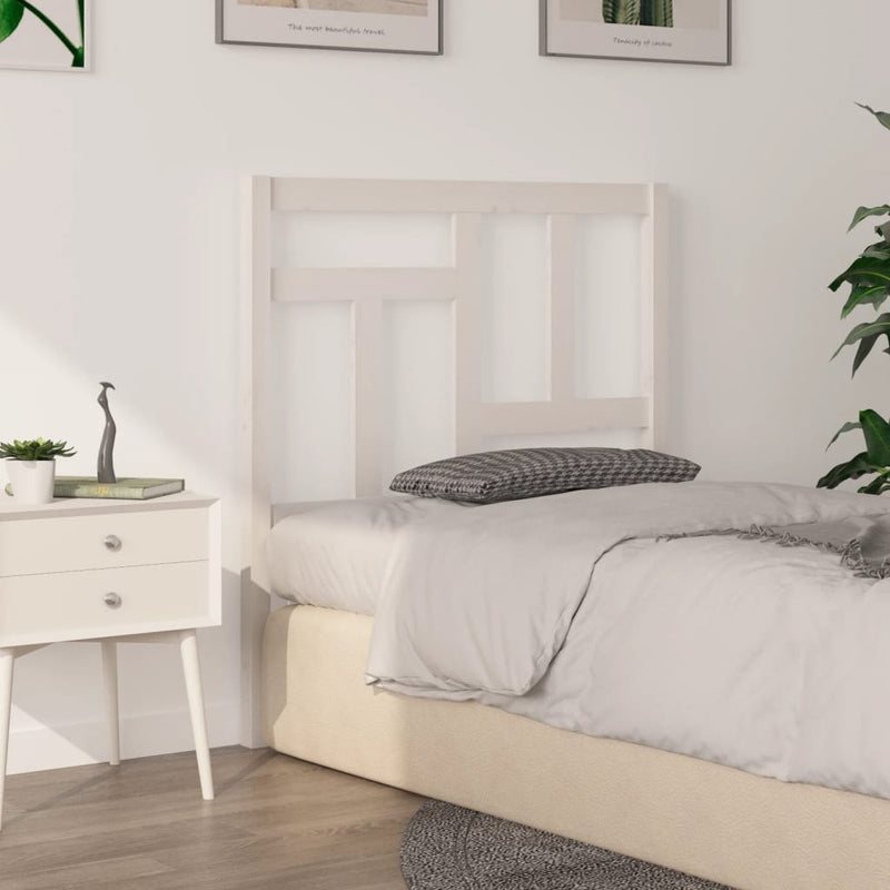 Bed Headboard White 95.5 cm Solid Wood Pine