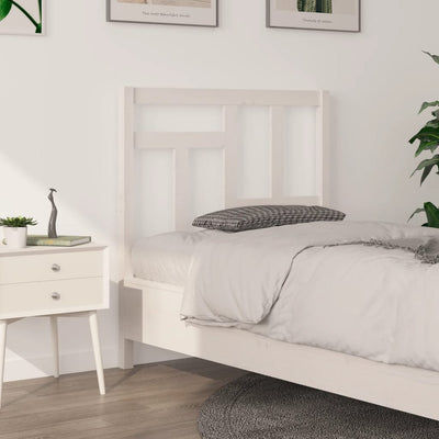 Bed Headboard White 95.5 cm Solid Wood Pine