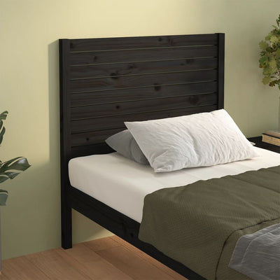 Bed Headboard Black 96 cm Solid Wood Pine