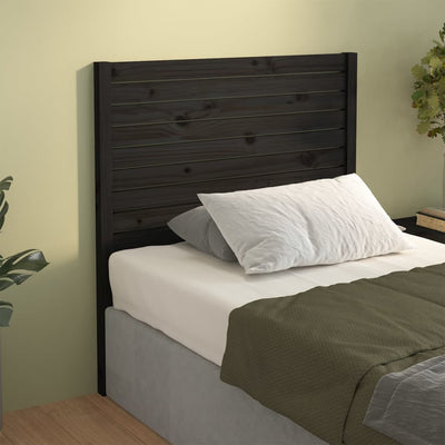 Bed Headboard Black 96 cm Solid Wood Pine