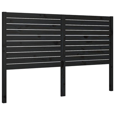 Bed Headboard Black 186 cm Solid Wood Pine