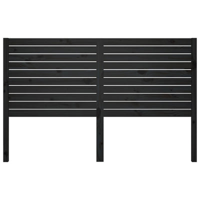 Bed Headboard Black 186 cm Solid Wood Pine