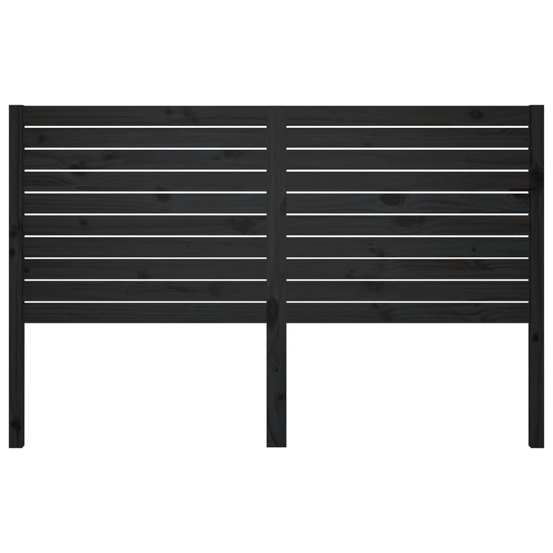 Bed Headboard Black 186 cm Solid Wood Pine