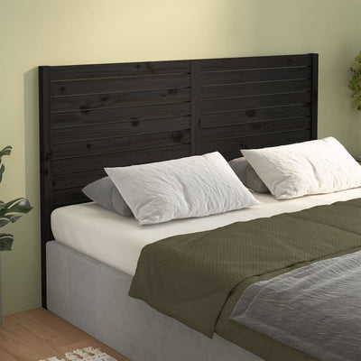 Bed Headboard Black 186 cm Solid Wood Pine