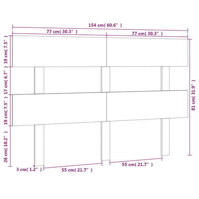 Bed Headboard 154 cm Solid Wood Pine