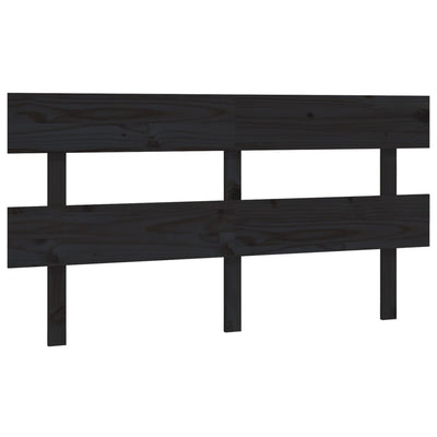 Bed Headboard Black 154 cm Solid Wood Pine