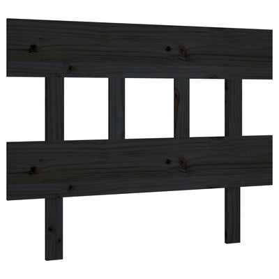 Bed Headboard Black 93.5 cm Solid Wood Pine