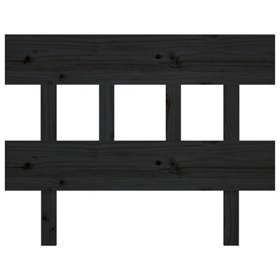 Bed Headboard Black 93.5 cm Solid Wood Pine