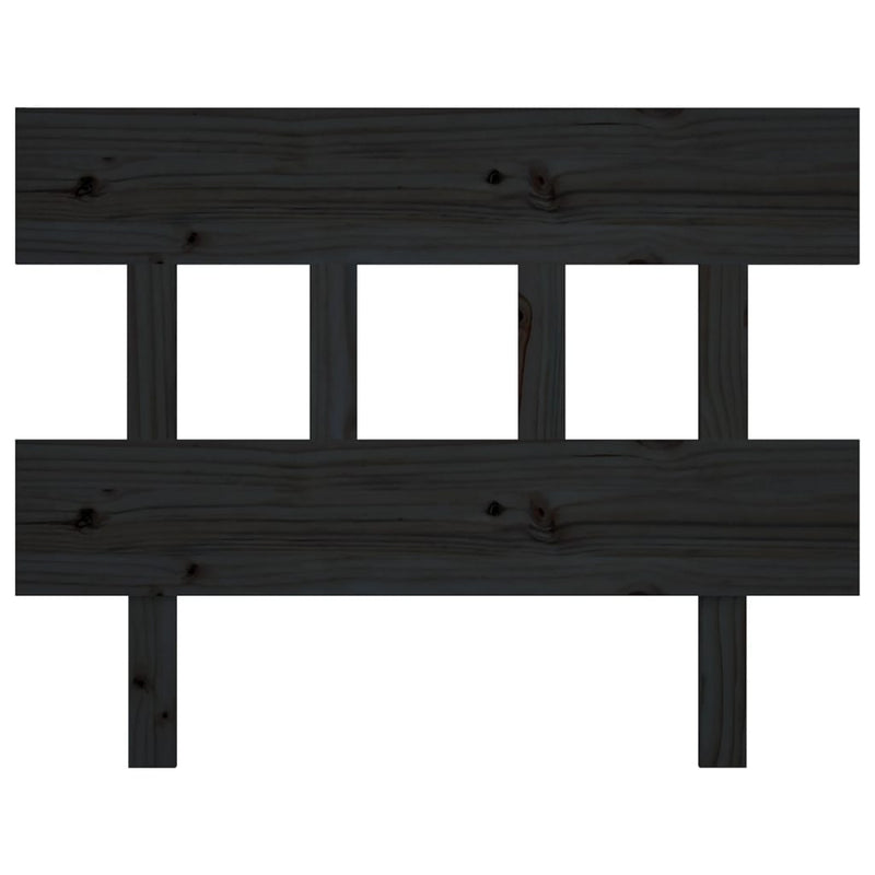 Bed Headboard Black 93.5 cm Solid Wood Pine