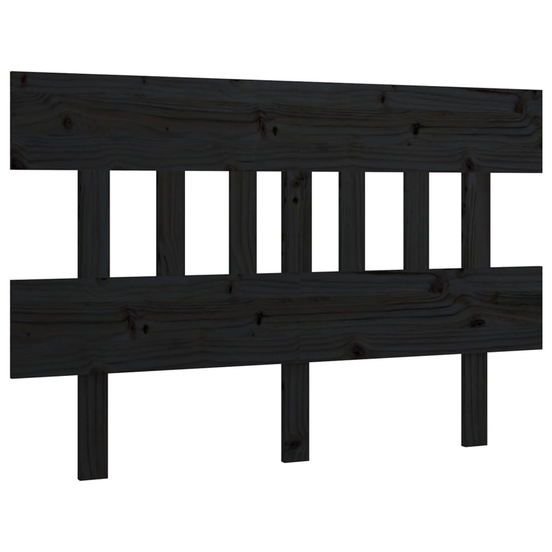 Bed Headboard Black 138.5 cm Solid Wood Pine