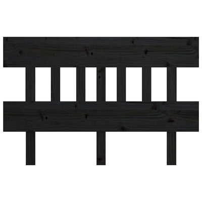 Bed Headboard Black 138.5 cm Solid Wood Pine