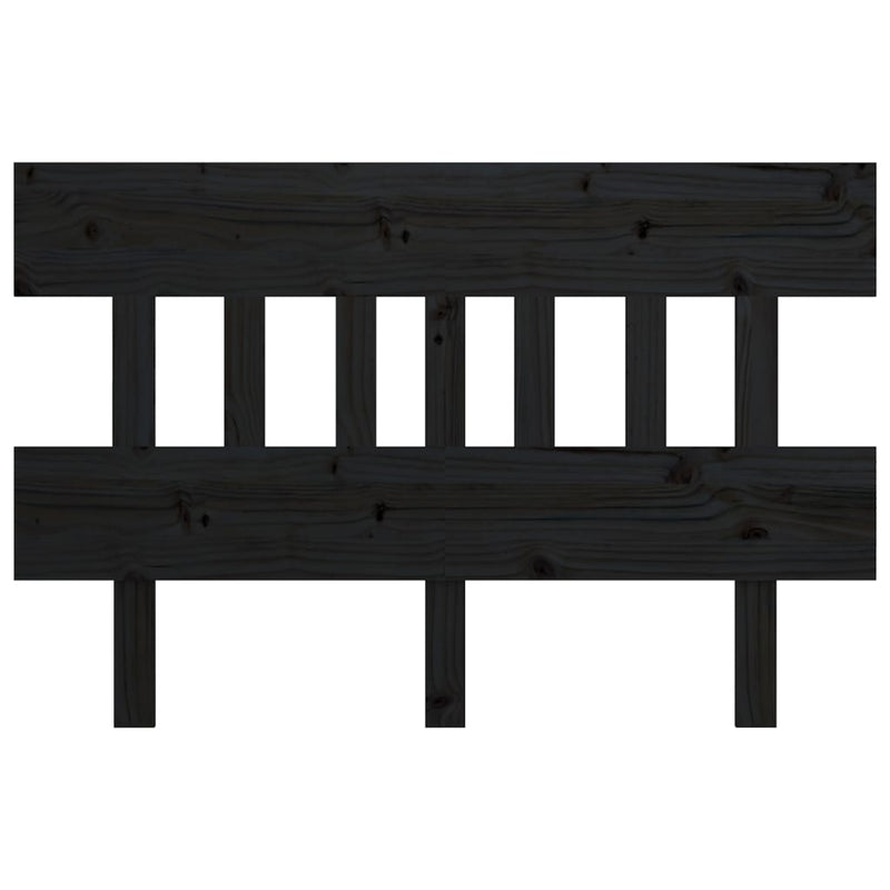 Bed Headboard Black 138.5 cm Solid Wood Pine