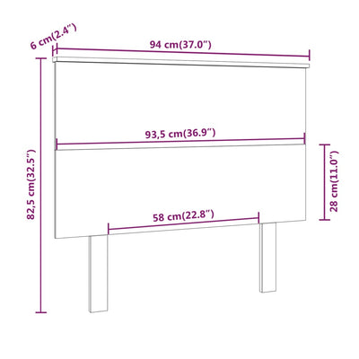 Bed Headboard White 94 cm Solid Wood Pine