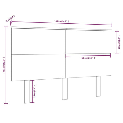 Bed Headboard White 139 cm Solid Wood Pine