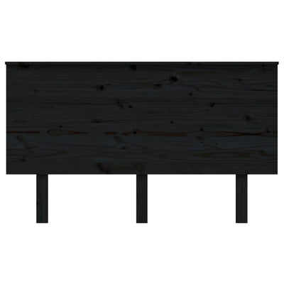 Bed Headboard Black 139 cm Solid Wood Pine