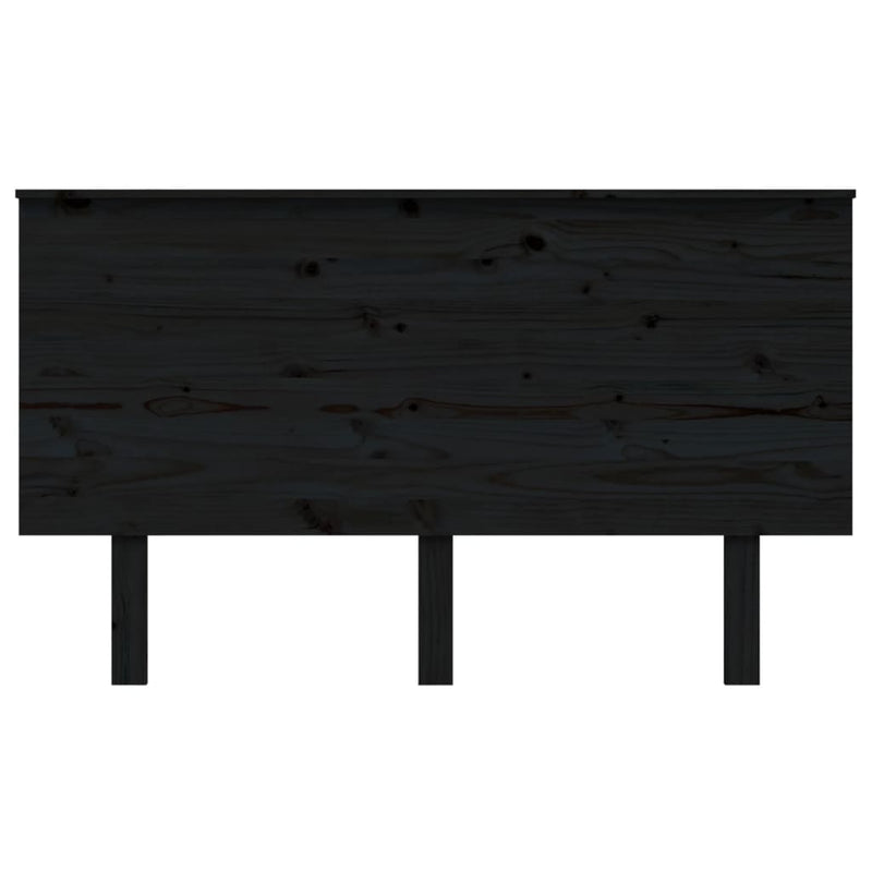 Bed Headboard Black 139 cm Solid Wood Pine