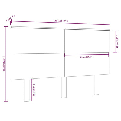 Bed Headboard Black 139 cm Solid Wood Pine