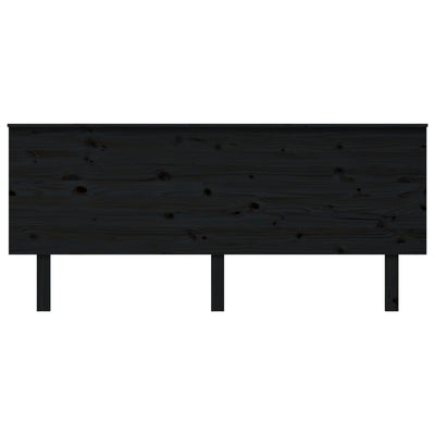 Bed Headboard Black 184 cm Solid Wood Pine