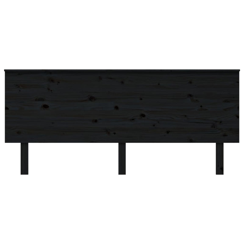 Bed Headboard Black 184 cm Solid Wood Pine