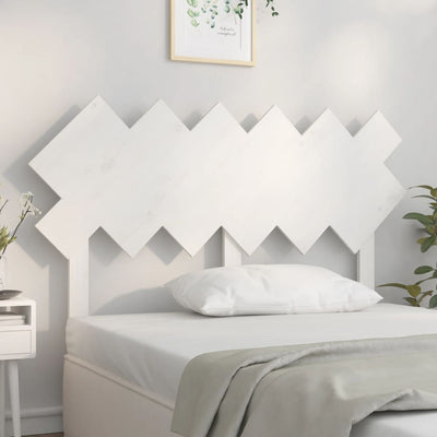 Bed Headboard White 132 cm Solid Wood Pine