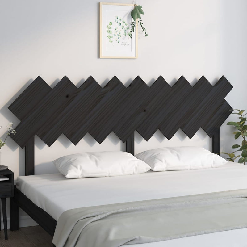 Bed Headboard Black 178 cm Solid Wood Pine