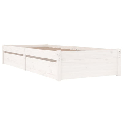 Bed Frame without Mattress with Drawers White 90x190 cm