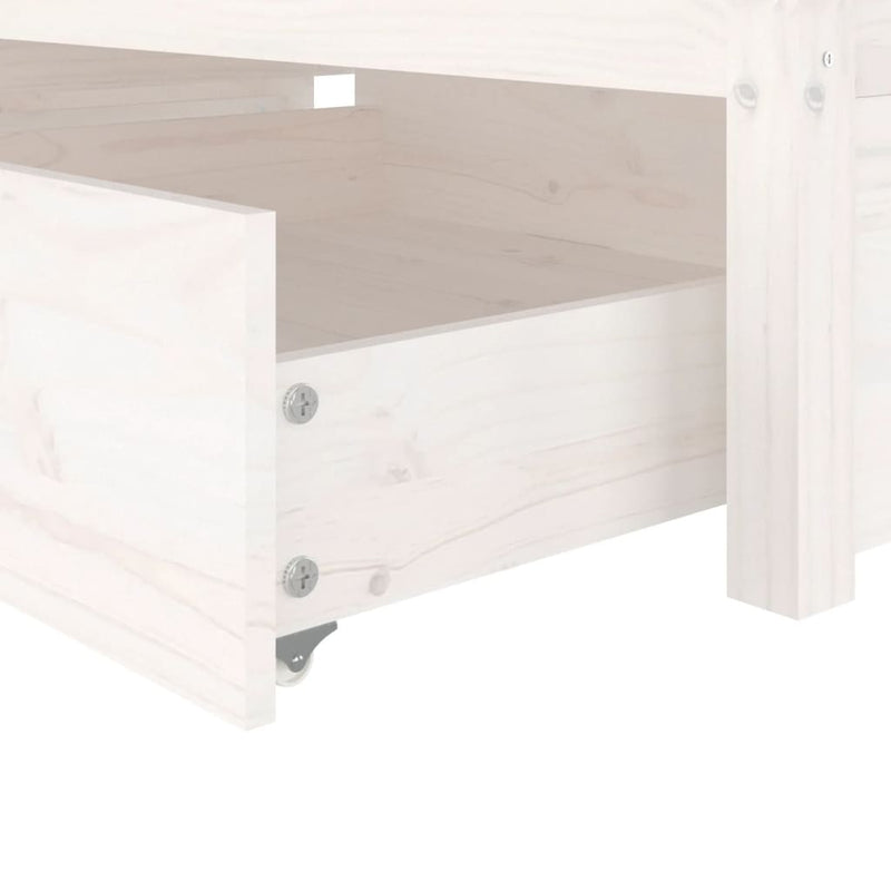 Bed Frame without Mattress with Drawers White 90x190 cm