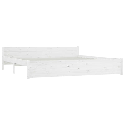 Bed Frame without Mattress with Drawers White 183x203 cm King