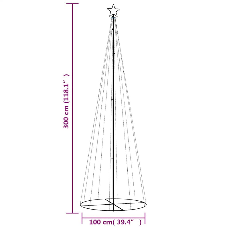 Christmas Cone Tree Warm White 310 LEDs 100x300 cm