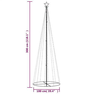 Christmas Cone Tree Cold White 310 LEDs 100x300 cm