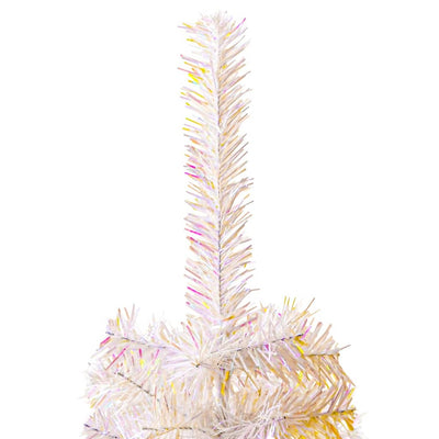 Artificial Christmas Tree with Iridescent Tips White 120 cm PVC