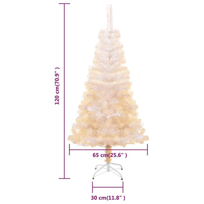 Artificial Christmas Tree with Iridescent Tips White 120 cm PVC