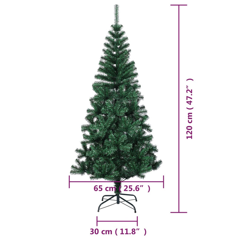 Artificial Christmas Tree with Iridescent Tips Green 120 cm PVC