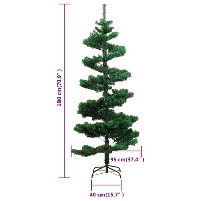 Swirl Pre-lit Christmas Tree with Stand Green 180 cm PVC