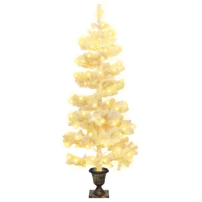 Swirl Pre-lit Christmas Tree with Pot White 120 cm PVC