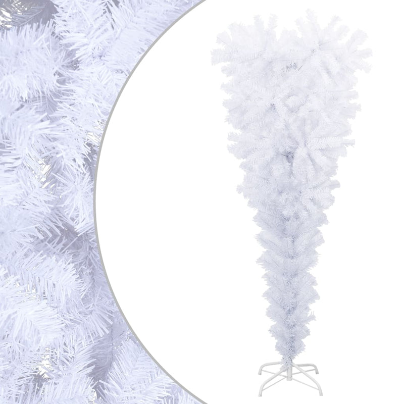 Upside-down Artificial Christmas Tree with Stand White 150 cm