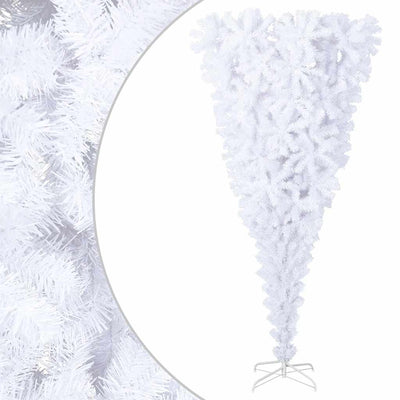 Upside-down Artificial Christmas Tree with Stand White 240 cm