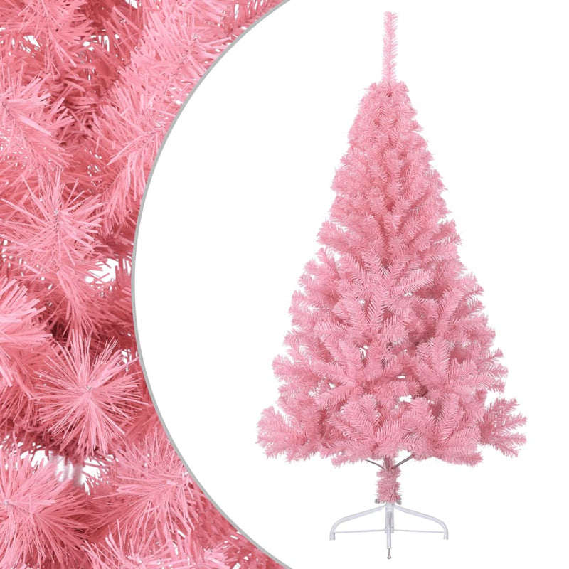 Artificial Half Christmas Tree with Stand Pink 120 cm PVC