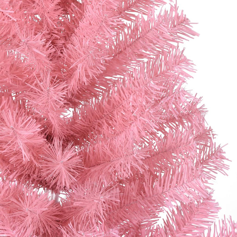 Artificial Half Christmas Tree with Stand Pink 120 cm PVC