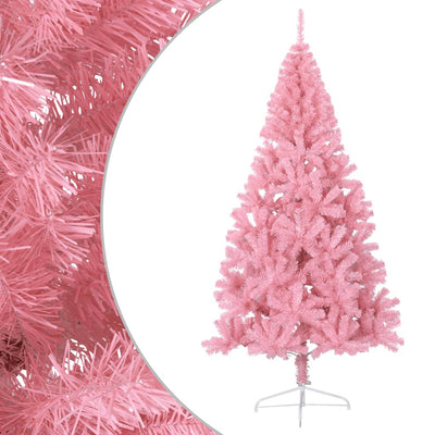 Artificial Half Christmas Tree with Stand Pink 210 cm PVC